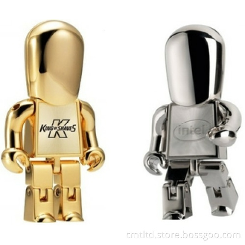 Metal Golden Robot Shape USB Flash Drive Robot USB Flash Disk